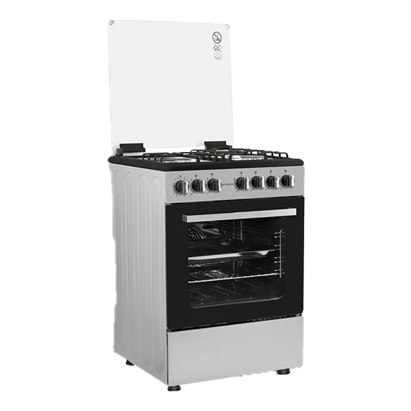 CUISINIERE A GAZ 60X60 CM SILVER DOUBLE BOUTON DE CONTROL ALLUMAGE EL ENDURO AFS6040GGBIT - vue 2