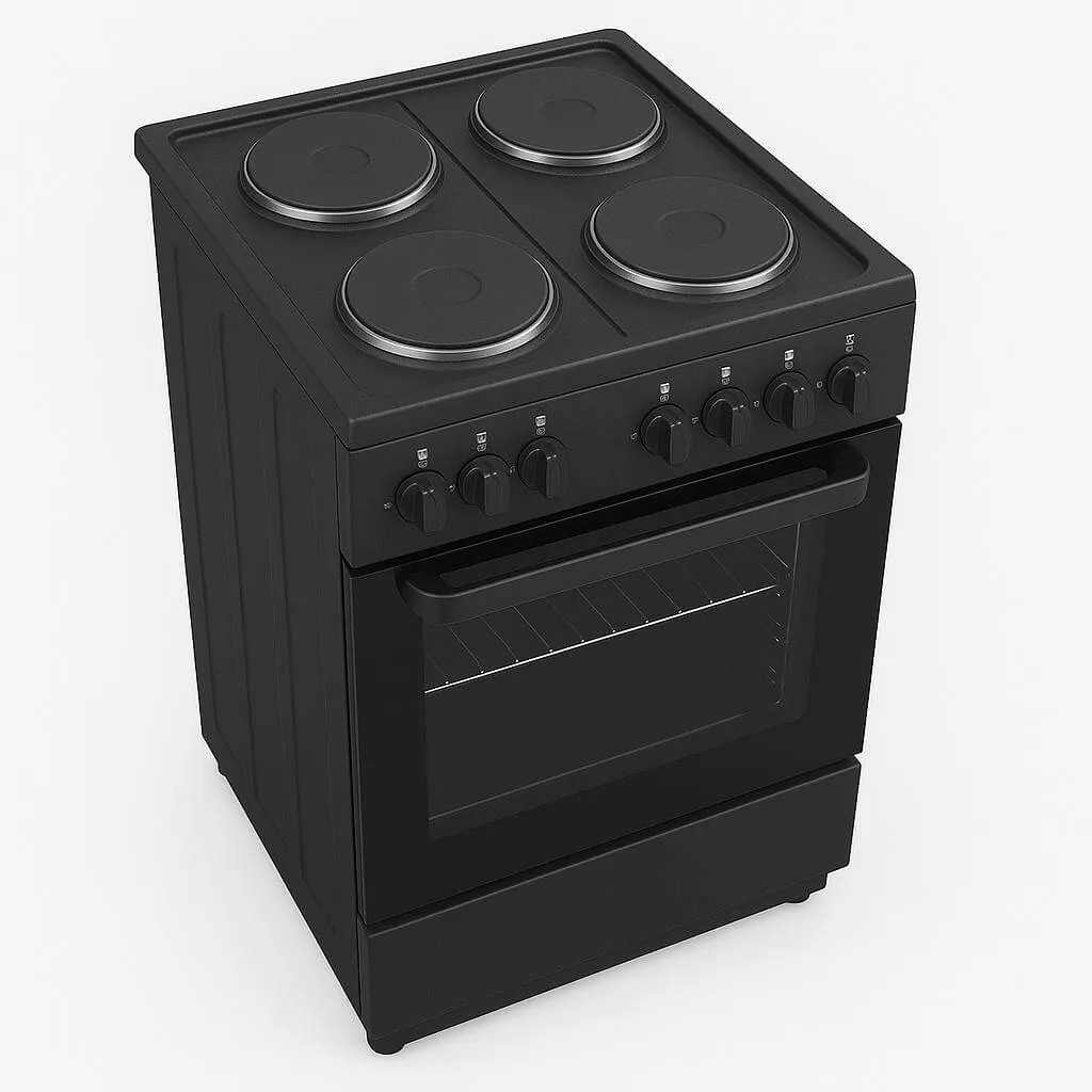 Cuisinière ENDURO 4 Feux 60X60 + Four Électrique Ventilo TOURBO NOIR AFS6004EEBIT