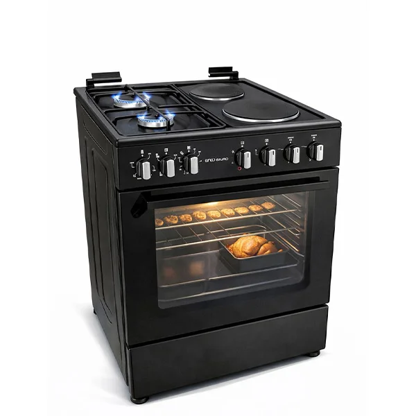 Cuisinière Performance mixte composée de 2 plaques à gaz et 2 plaques électriques